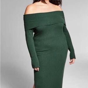 Green INC plus size off shoulder dress size 2X